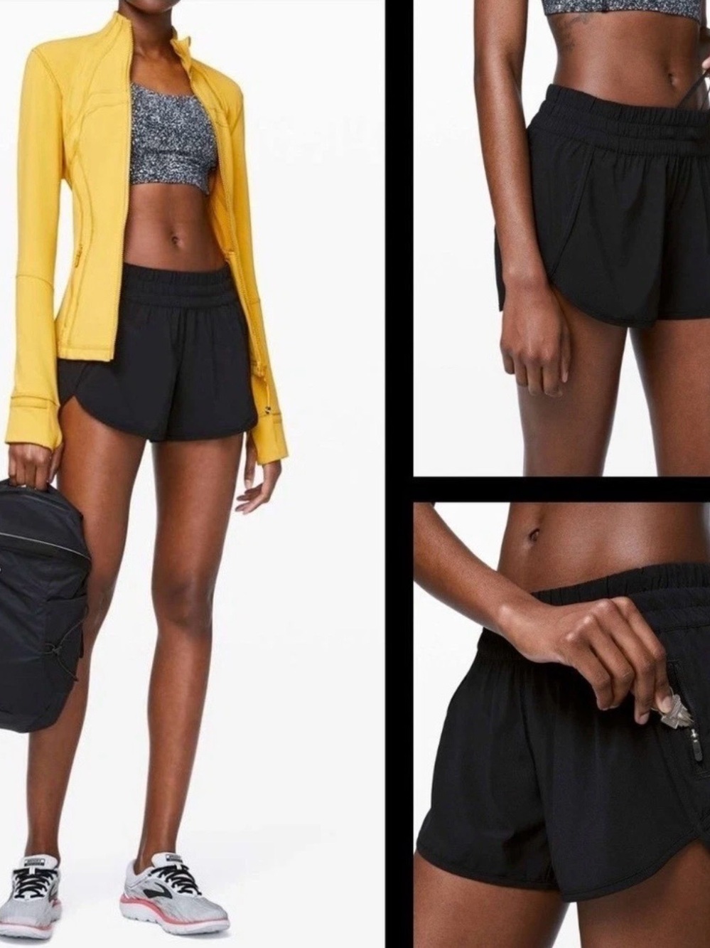 Lululemon Women’s Tracker Short Black Shorts Sz 8